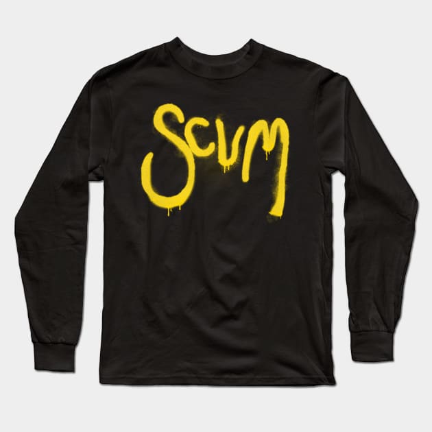 Scum Crust Punk Graffiti Long Sleeve T-Shirt by darklordpug